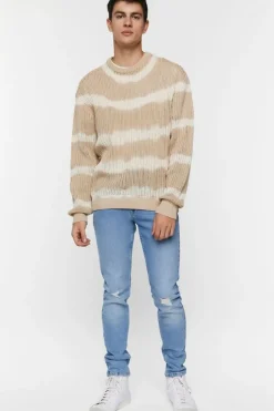Tie-Dye Striped Sweater