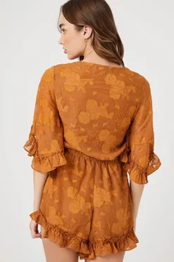 Tie-Front Cutout Romper