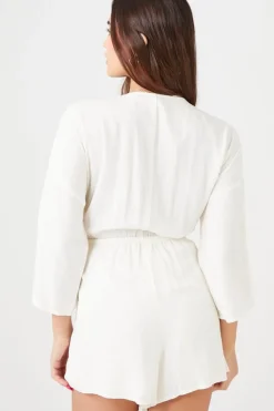 Tie-Front Cutout Romper
