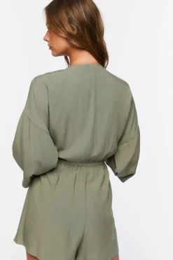 Tie-Front Cutout Romper