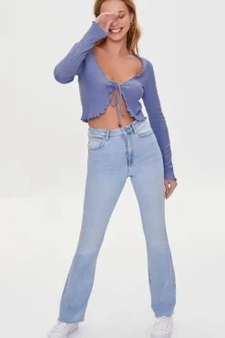 Tie-Front Ribbed Top