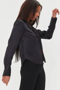 Tie-Front Satin Top