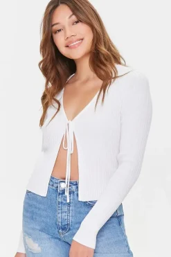 Tie-Front Sweater-Knit Top