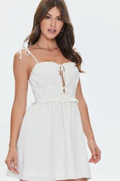 Tie-Front Sweetheart Mini Dress