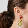 Tiered Faux Gem Drop Earrings