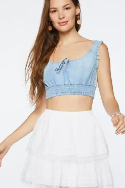 Tiered Lace-Trim Mini Skirt