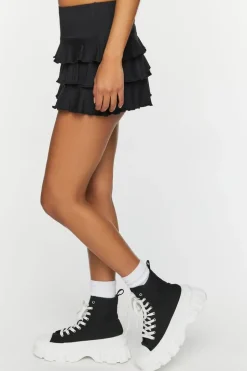 Tiered Lettuce-Edge Micro Mini Skirt