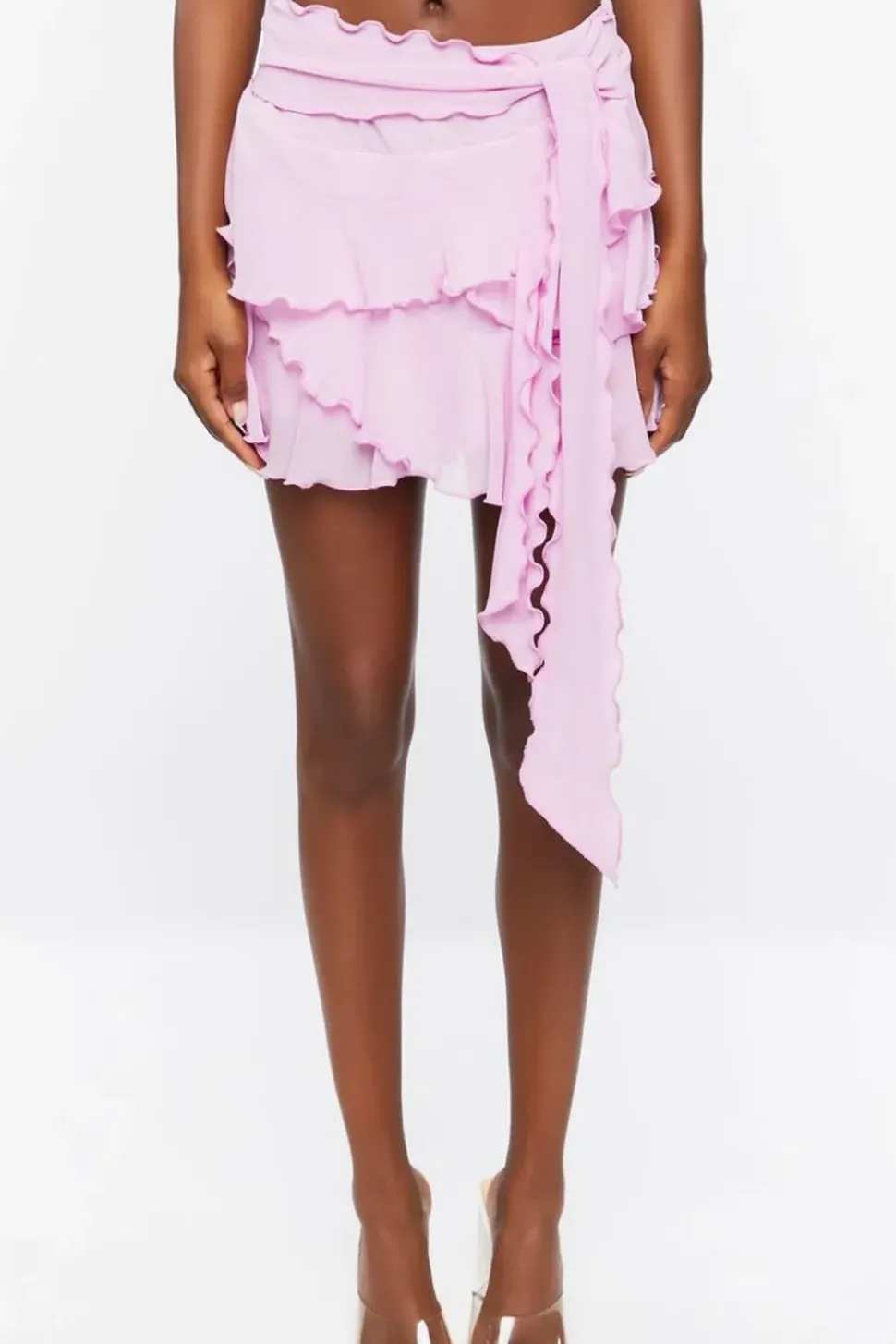 Tiered Mesh Mini Skirt