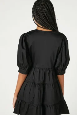 Tiered Plunging Mini Dress