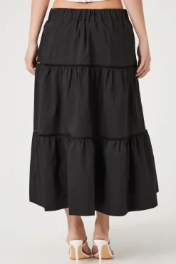 Tiered Poplin Maxi Skirt