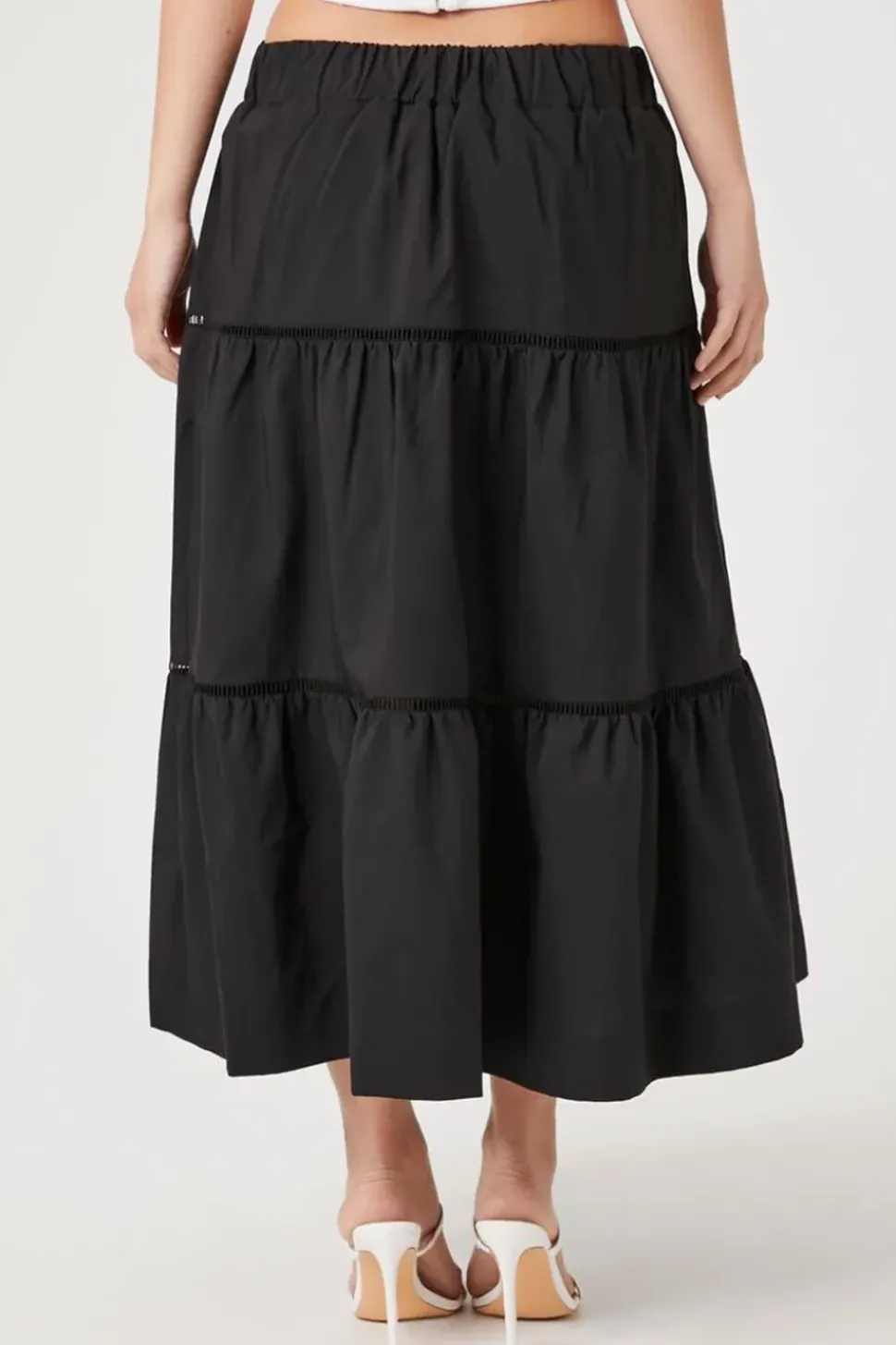 Tiered Poplin Maxi Skirt