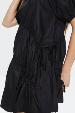Tiered Puff-Sleeve Mini Dress