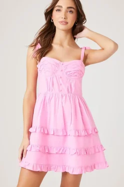 Tiered Ruffle Bustier Mini Dress