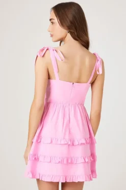 Tiered Ruffle Bustier Mini Dress