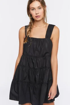 Tiered Ruffle-Trim Mini Dress