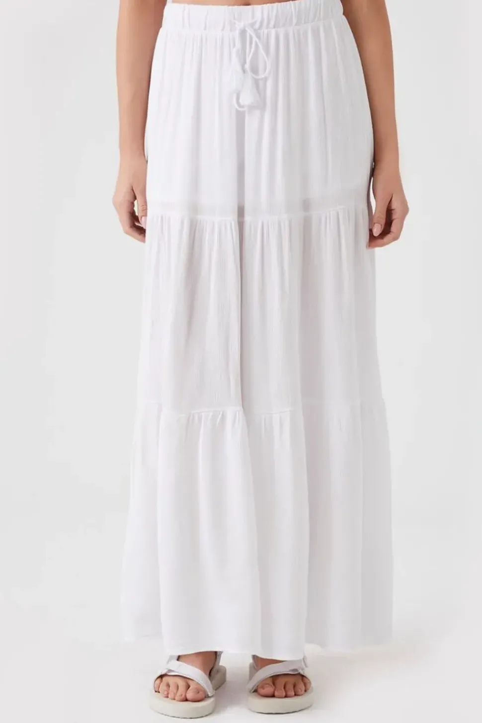 Tiered Tassel Maxi Skirt