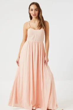 Tie-Strap Gauze Maxi Dress