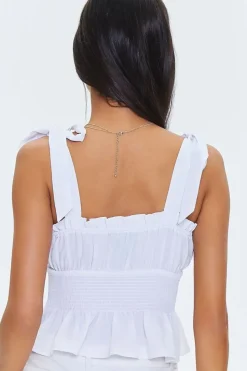 Tie-Strap Ruffle Top