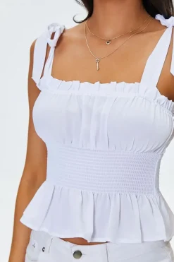 Tie-Strap Ruffle Top