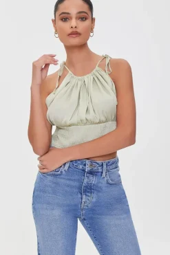 Tie-Strap Smocked Cami