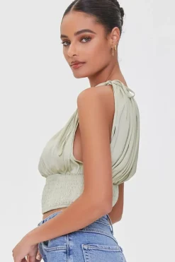 Tie-Strap Smocked Cami
