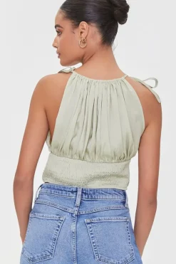 Tie-Strap Smocked Cami