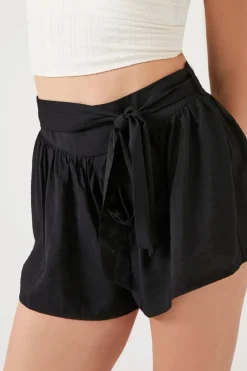 Tie-Waist Mid-Rise Shorts