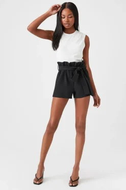 Tie-Waist Paperbag Shorts