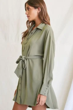Tie-Waist Shirt Dress
