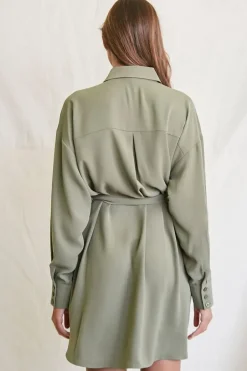 Tie-Waist Shirt Dress