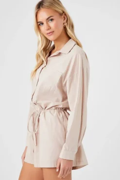 Tie-Waist Shirt Romper