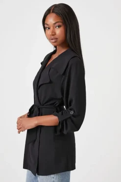 Tie-Waist Wrap Coat