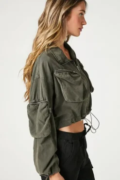 Toggle-Drawstring Bomber Jacket