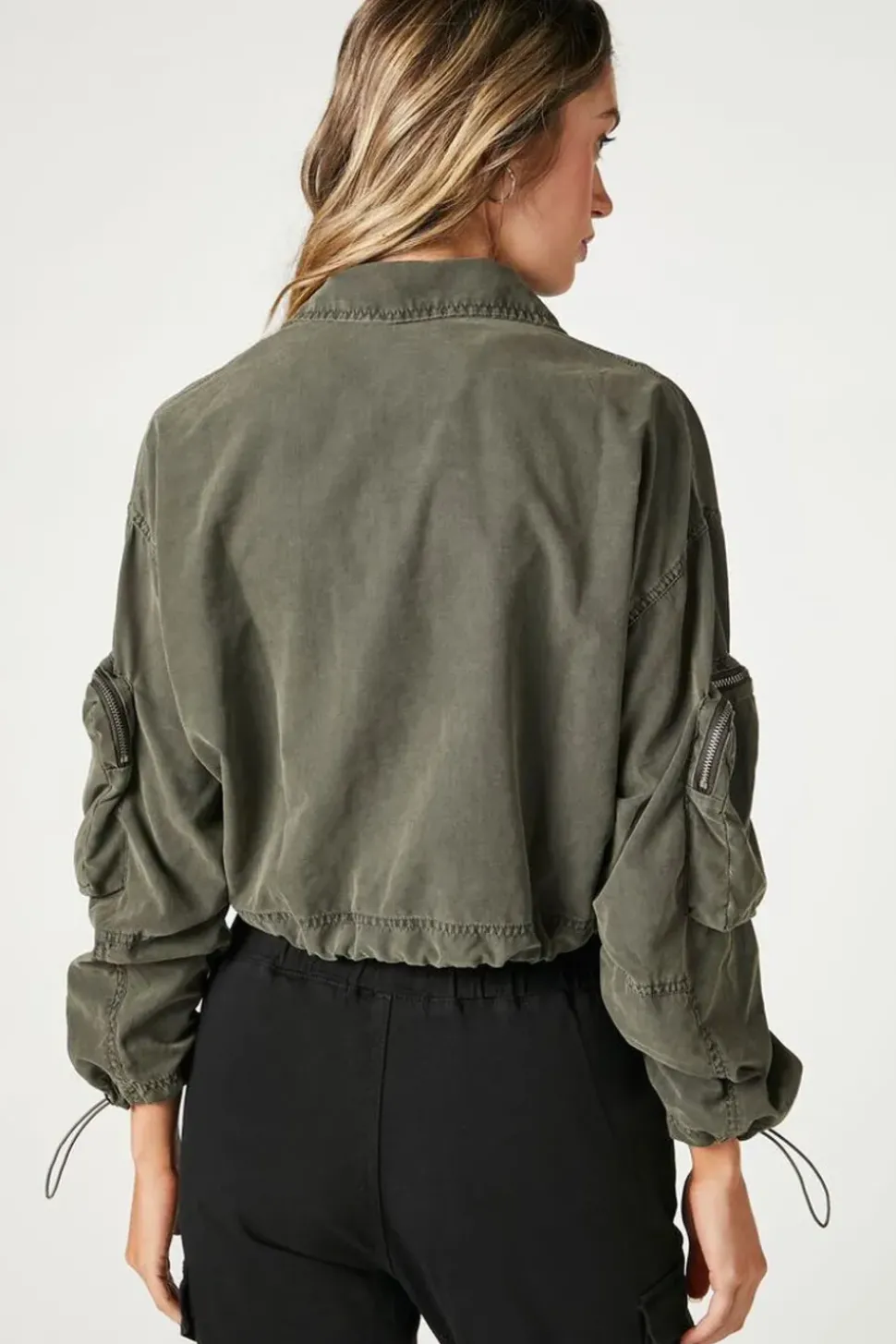 Toggle-Drawstring Bomber Jacket