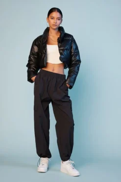 Toggle Drawstring Parachute Pants