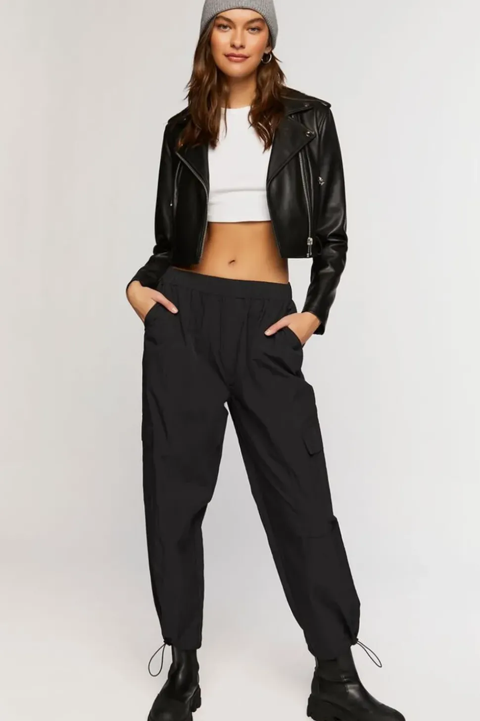 Toggle Drawstring Parachute Pants