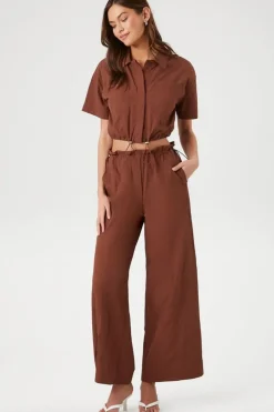 Toggle Drawstring Wide-Leg Pants