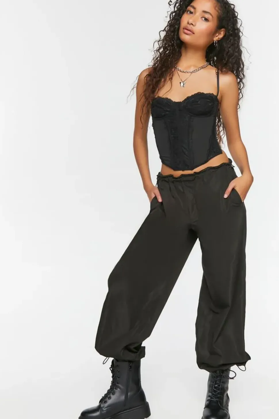 Toggle Low-Rise Parachute Pants