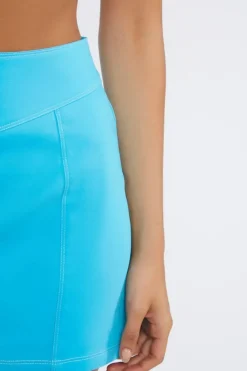 Topstitched A-Line Mini Skirt