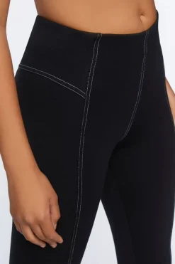 Topstitched Split-Hem Leggings