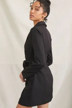 Tortoiseshell-Buttoned Blazer Dress