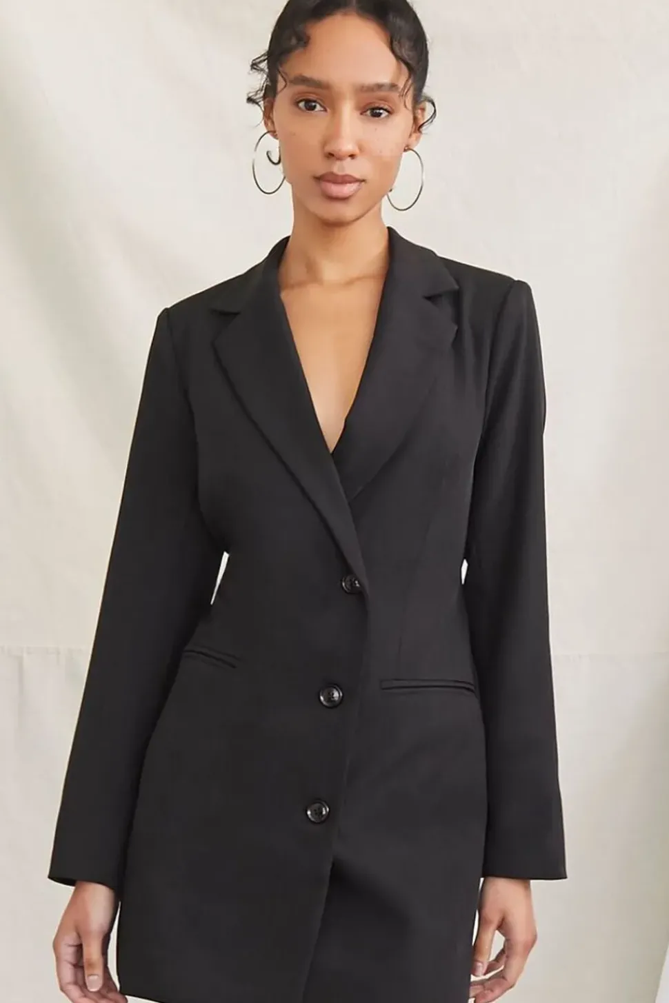 Tortoiseshell-Buttoned Blazer Dress