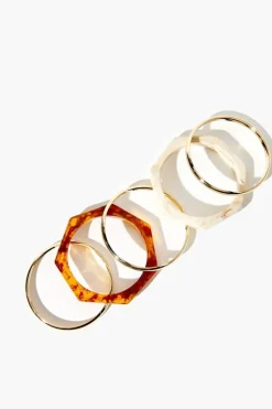 Tortoiseshell & Marble Bangle Bracelet Set