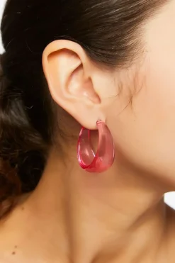 Transparent Wide-Band Hoop Earrings