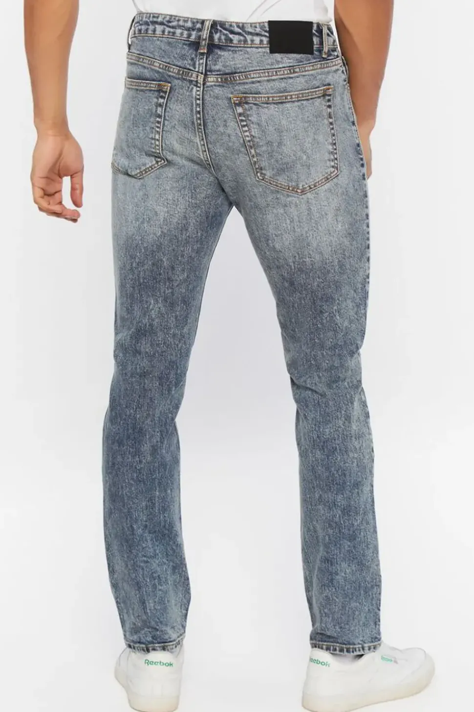 Tropical Floral Distressed Slim-Fit Jeans