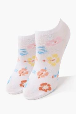 Tropical Floral Print Ankle Socks