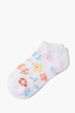 Tropical Floral Print Ankle Socks