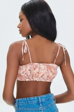 Tropical Floral Print Cropped Cami