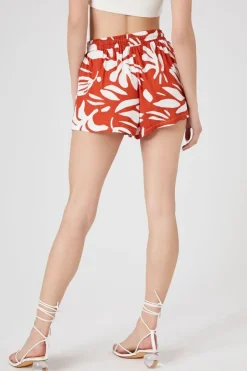 Tropical Print Drawstring Shorts