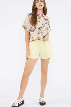 Tropical Print Linen-Blend Shirt